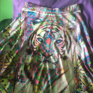trippy tiger circle skirt